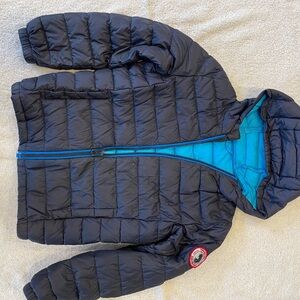 Rokka & Rolla Navy Puffer Jacket with Sky Blue Lining